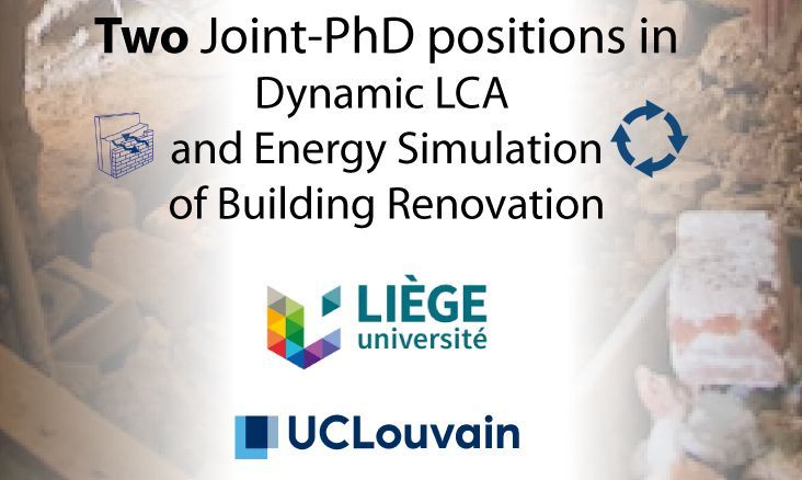 [2 PhD positions] Dynamic Life Cycle Assessment and Energy Simulation of Building Renovation Strategies