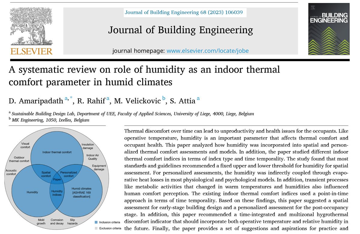 [New Paper] A systematic review on the role of humidity as an indoor thermal comfort parameter in humid climates