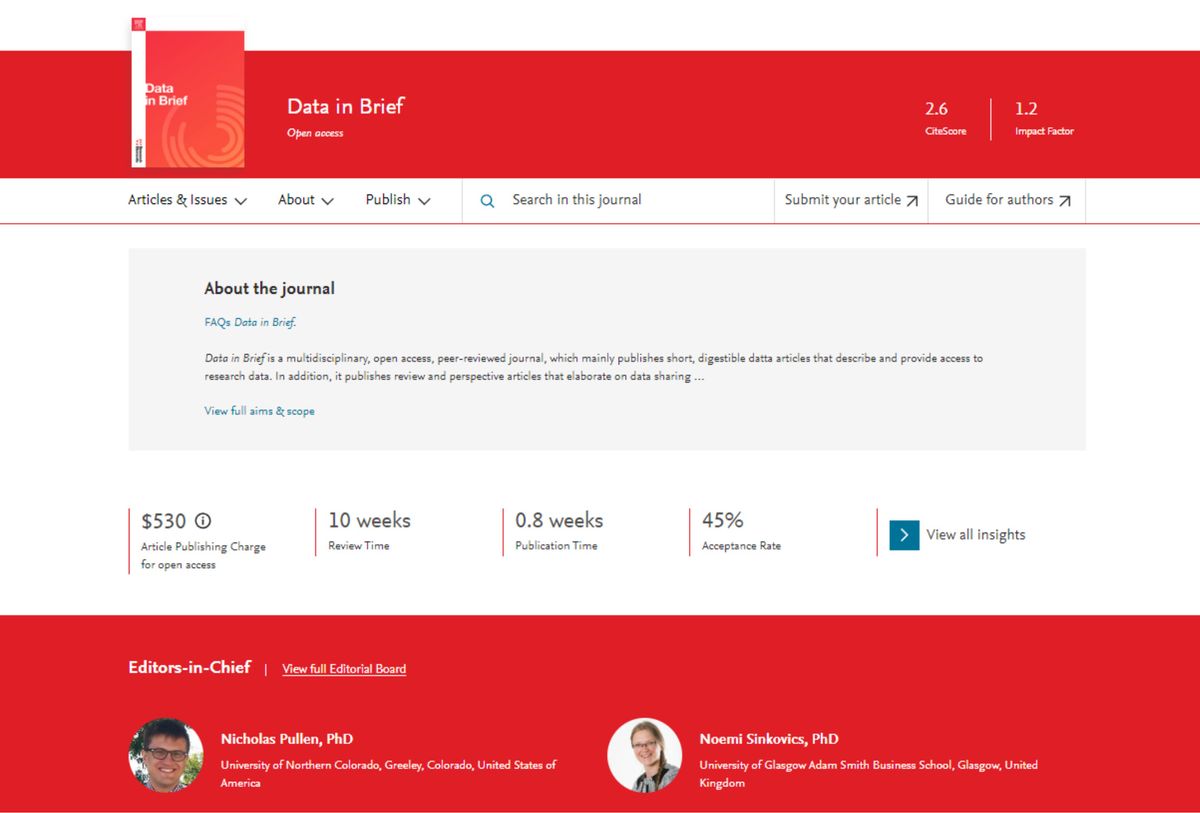 [Section Editor] Data in Brief Journal