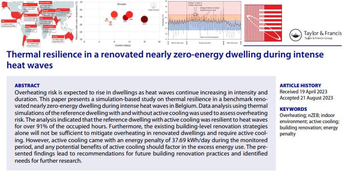 [New Article] Thermal resilience in a renovated dwelling during intense heat waves